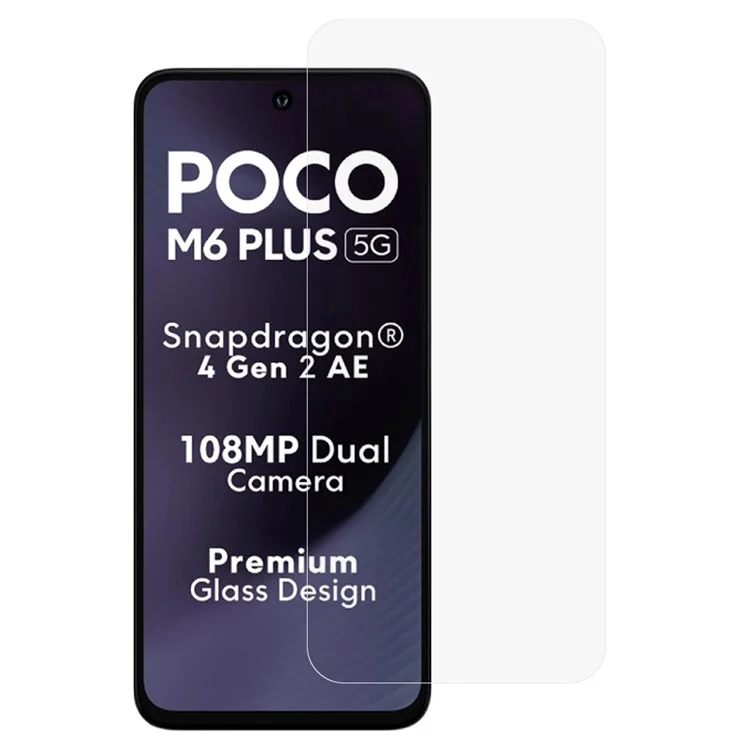 Para Xiaomi Poco M6 Mais 5G Protetor de Tela High Aluminium-silicon Glass Film HD Clarity 0,25 Arco de Arco