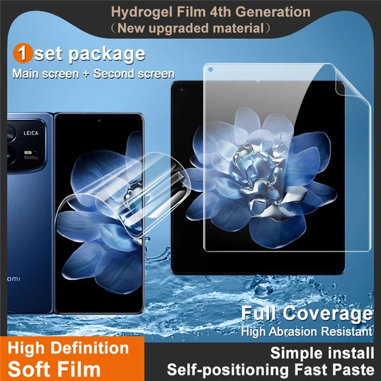 IMAK Hydrogel Film 4th Gen für Xiaomi Mix Fold 4 5G 1 Set TPU-Bildschirmfolie (Hauptbildschirm+Großer Innenbildschirm)
