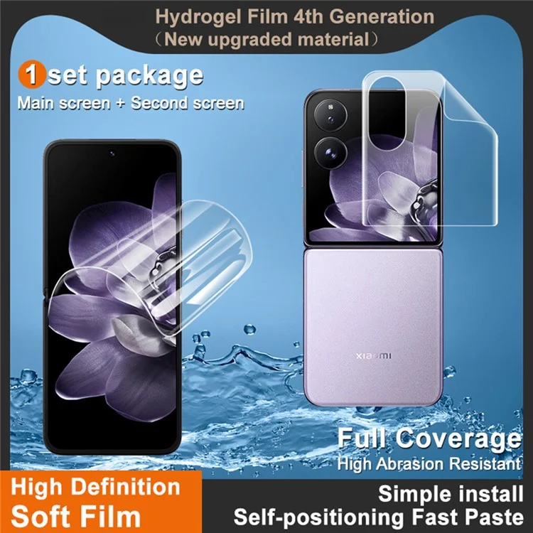 IMAK Película de Hidrogel de 4ta Generación para Xiaomi Mix Flip 5G 1 Set Film Protector de Pantalla (Pantalla Frontal + Pantalla Trasera)