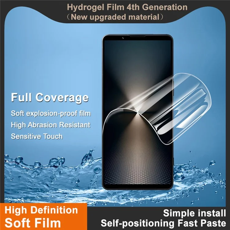 IMAK Hydrogel Film 4th Gen for Sony Xperia 1 VI Full Screen Protector Ultra Clear Soft TPU Film