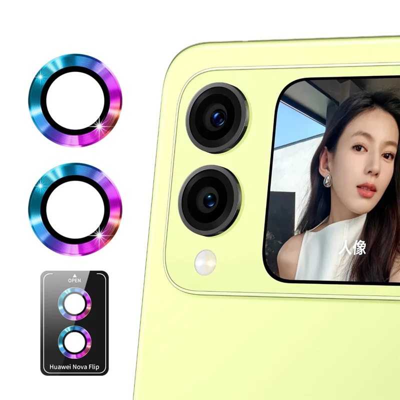 Enkay Hat Prince 1set Pour Huawei Nova Flip 5G Camera Lens Protector Metal Ring Lens Film - Multicolore