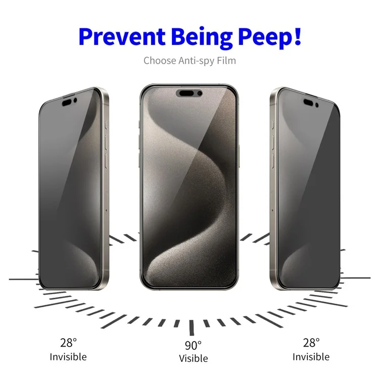 ENKAY HAT PRINCE 2Pcs Per iPhone 16 Pro Max Anti-Peep Full Screen Protector Silk Printing HD Clear Film