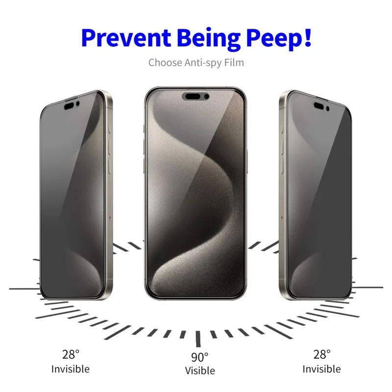 ENKAY HAT PRINCE 5Pcs Pour iPhone 16 Pro Max Anti-Spy Privacy Screen Protector Silk Printing Film