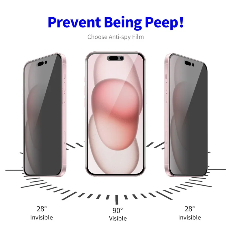 ENKAY HAT PRINCE 5Pcs For iPhone 16 Anti-Spy Privacy Screen Protector Silk Printing Film