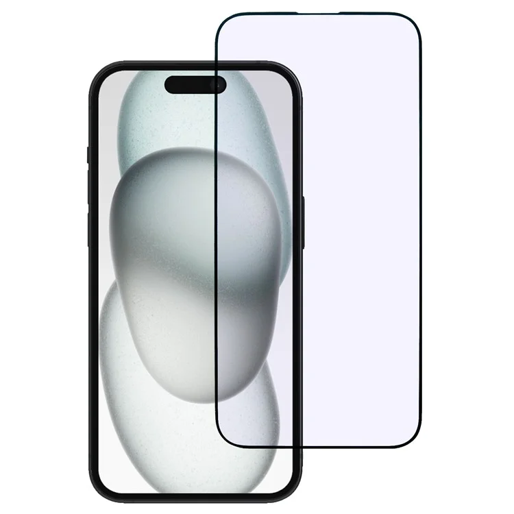 Per Iphone 16 Plus / 15 Più Film in Vetro Temperato Purple Light Black Edge Stamping Full Glue Screen Protector