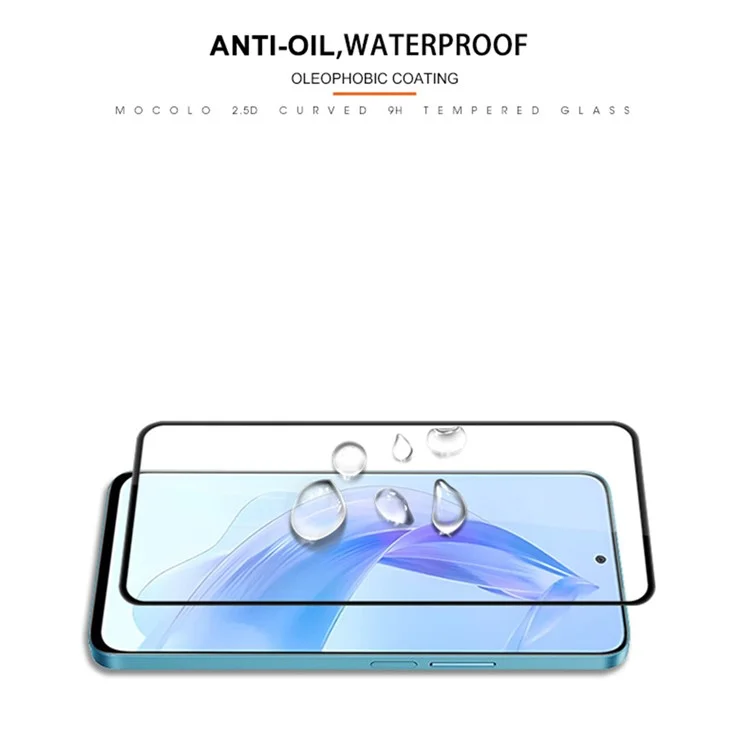 MOCOLO For Honor 90 Lite 5G Screen Protector Anti-Shatter Silk Printing Tempered Glass Film - Black
