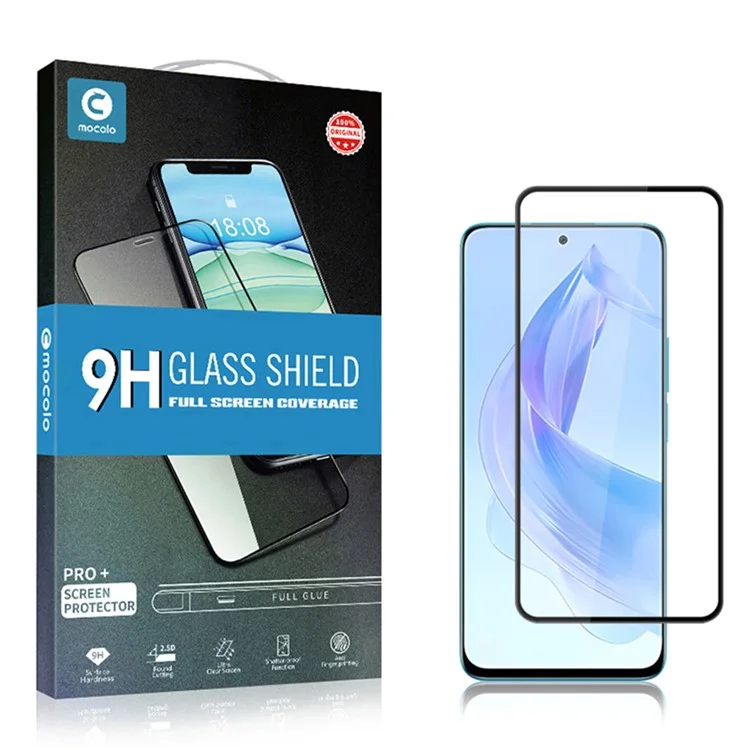 MOCOLO For Honor 90 Lite 5G Screen Protector Anti-Shatter Silk Printing Tempered Glass Film - Black