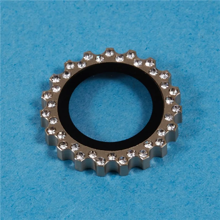 2Pcs / Set For iPhone 16 / 16 Plus Camera Lens Protector Gear Shape Rhinestone Decor Corning Gorilla Glass Lens Film - Gold