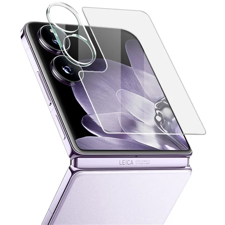 IMAK para Xiaomi Mix Flip 5G Película para Lente de Cámara con Tapa de Lente Acrílica + Protector de Pantalla Pequeño