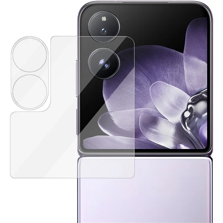 IMAK para Xiaomi Mix Flip 5G Película para Lente de Cámara con Tapa de Lente Acrílica + Protector de Pantalla Pequeño