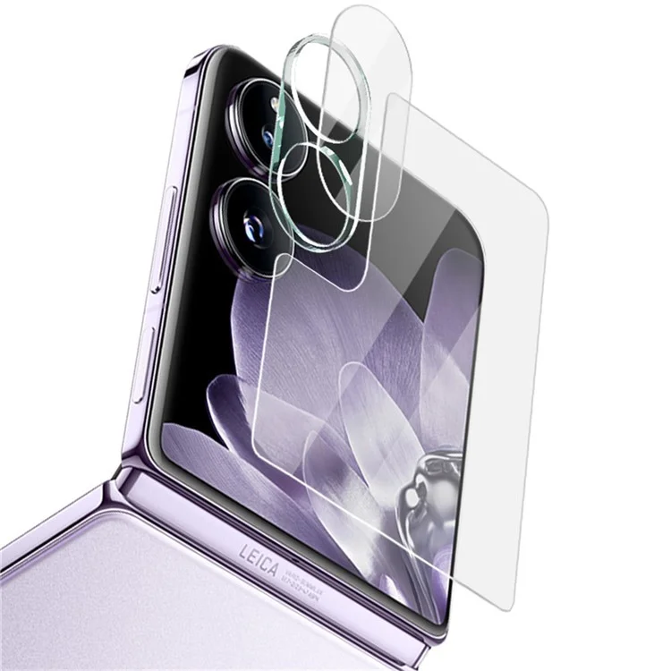 IMAK para Xiaomi Mix Flip 5G Película para Lente de Cámara con Tapa de Lente Acrílica + Protector de Pantalla Pequeño