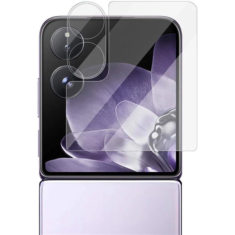 IMAK para Xiaomi Mix Flip 5G Película para Lente de Cámara con Tapa de Lente Acrílica + Protector de Pantalla Pequeño