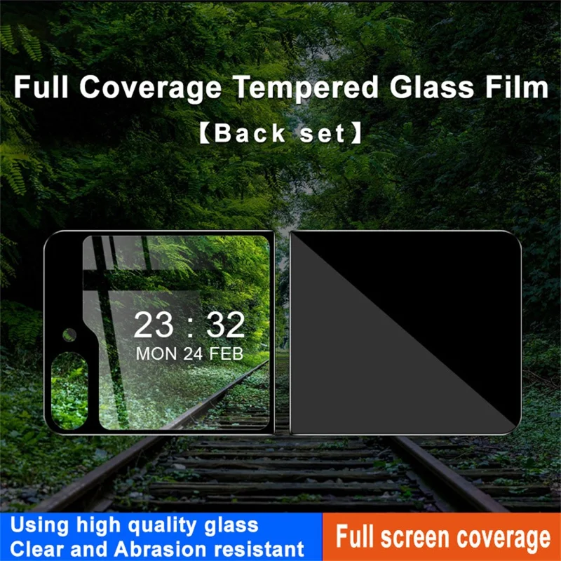 IMAK 1 Set For Samsung Galaxy Z Flip6 5G Rear Small Screen Protector Tempered Glass Back Cover