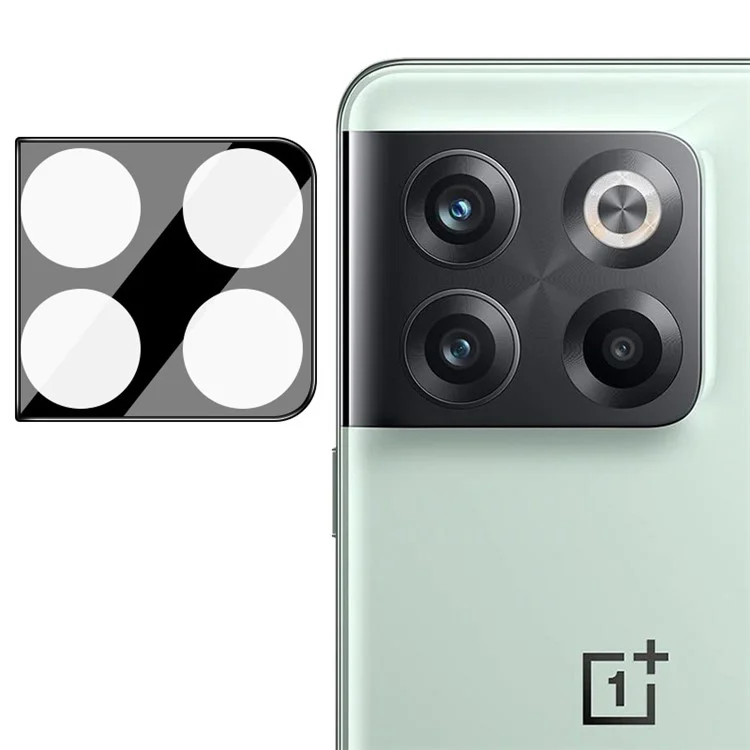 IMAK Camera Lens Protector per OnePlus Ace Pro 5G / 10T 5G, Pellicola in vetro temperato HD trasparente + Coperchio per obiettivo in acrilico (Versione Nera)