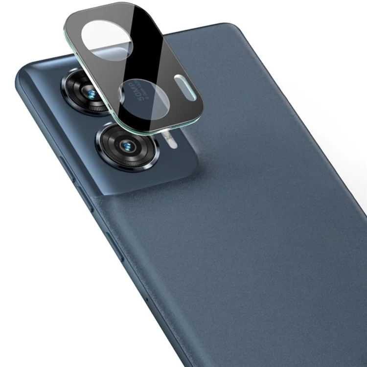 IMAK Pour Motorola Edge 50 Fusion 5G Protecteur d'objectif de caméra Verre trempé Film+Capuchon en acrylique (Version noire)