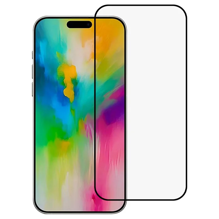 For iPhone 16 Screen Protector Anti-Scratch 2.5D Arc Edge Silk Printing High Aluminum-Silicone Glass Clear Screen Film