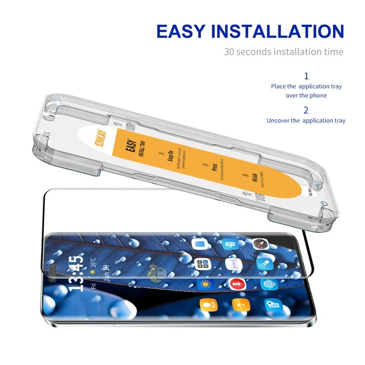 ENKAY HAT PRINCE für Xiaomi 14 Civi 5G / Civi 4 Pro 5G Bildschirmschutz einfache Installation Siebdruck Hochaluminium-Silizium-Glasfolie