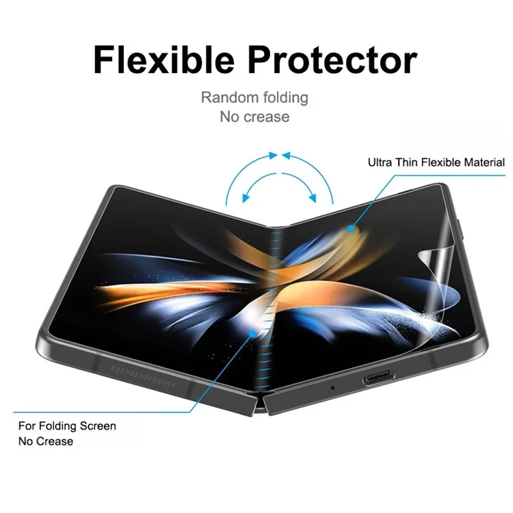 Enkay Hat Prince 4pcs / Definido Para Samsung Galaxy Z Fold4 5g HD Elastic Anti-explosão Protetor Soft TPE+PET+TPU Clue Filme Completa Completa Film