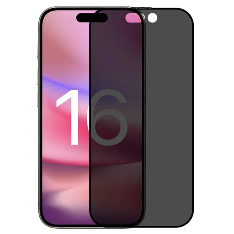 RURIHAI For iPhone 16 360 Degree Anti-Spy Screen Protector Silk Printing Full Cover Film