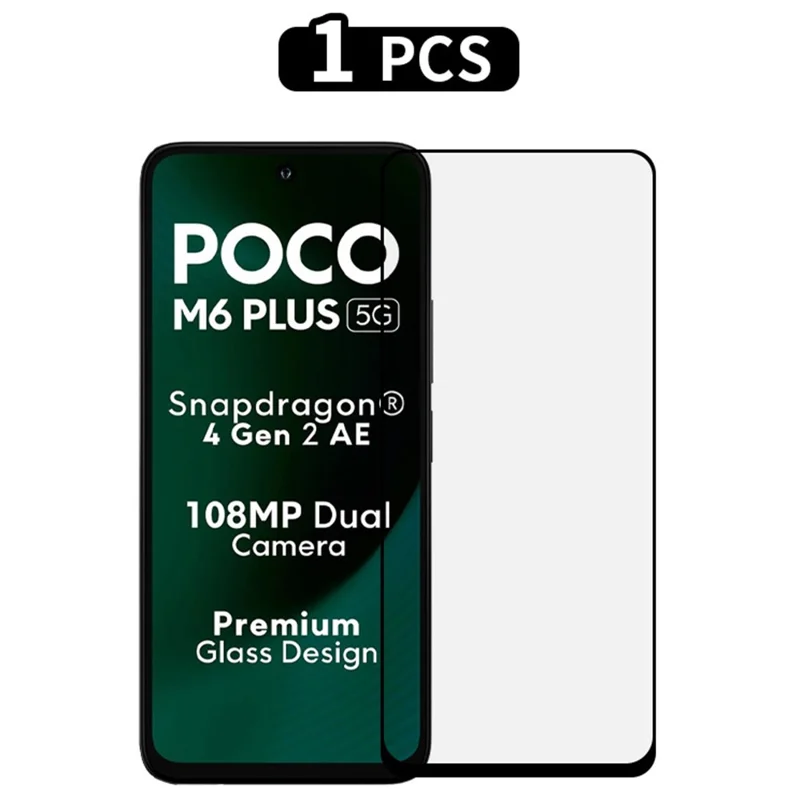 RURIHAI For Xiaomi Poco M6 Plus 5G Screen Protector Secondary Hardening High Aluminium-Silicon Glass Film