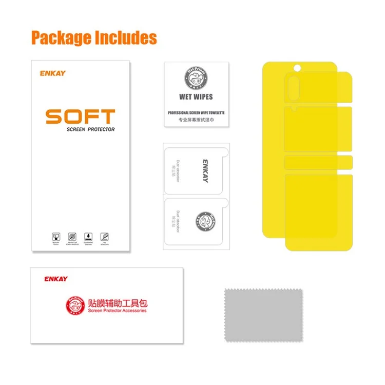 ENKAY HAT PRINCE 5Pcs / Set per Samsung Galaxy Z Flip4 5G Ultra Clear Screen Protector Soft TPE+PET+TPU Full Glue Full Covering Sensitive Touch Hydrogel Film