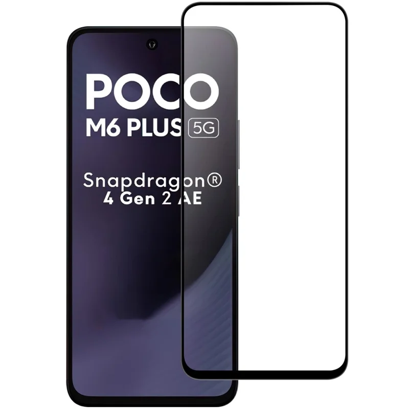 Pour Xiaomi Poco M6 Plus 5G AGC Glass Screen Protector Full Glue Black Edge Screen Film