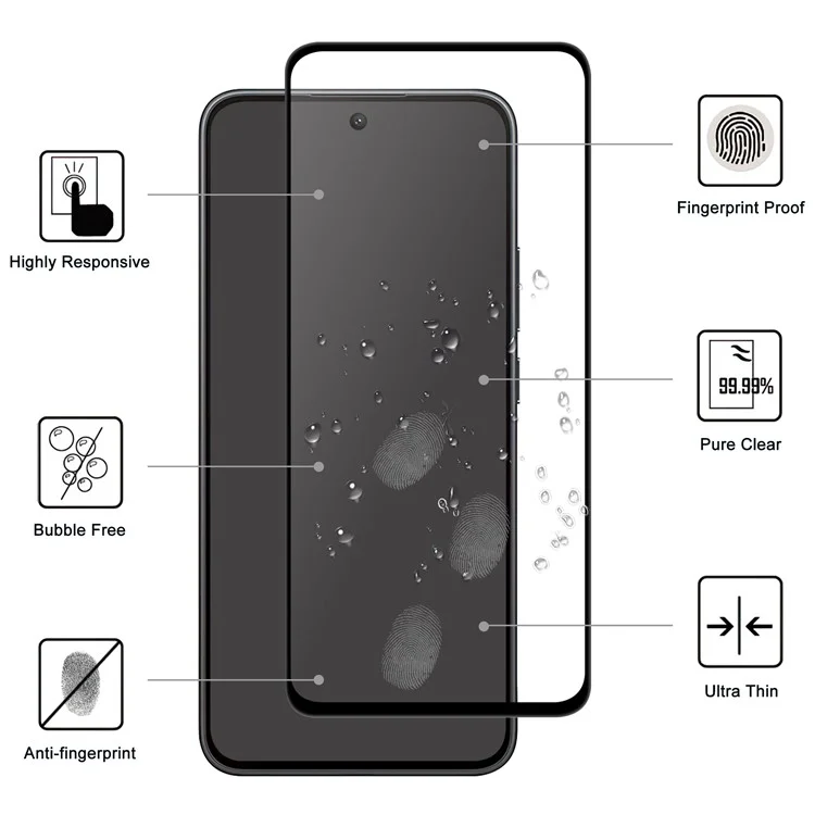 Für Oppo A3 5G AGC Glasschutzfolie Vollflächiger Klebstoff Schwarzer Rand Displayfolie