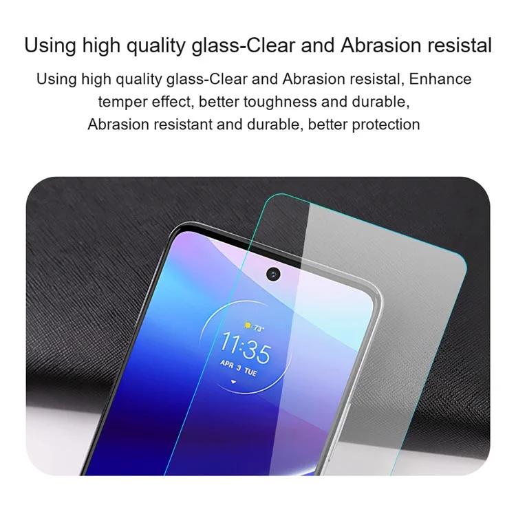 Amorus Para Motorola Moto G45 5G Protetor de Tela 2.5d Arco de Arco 9h High Aluminium-silicon Glass Film