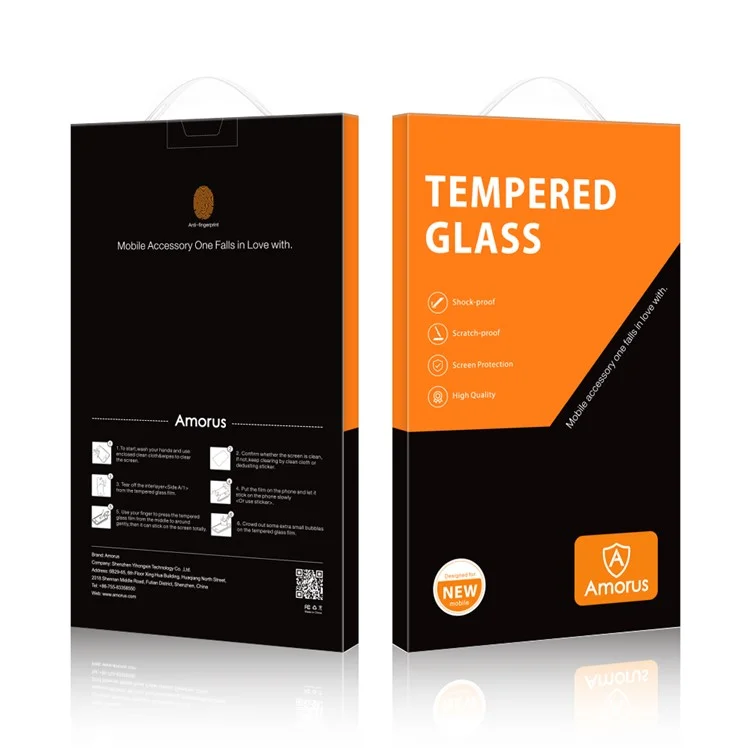 Amorus Para Motorola Moto G45 5G Protetor de Tela 2.5d Arco de Arco 9h High Aluminium-silicon Glass Film