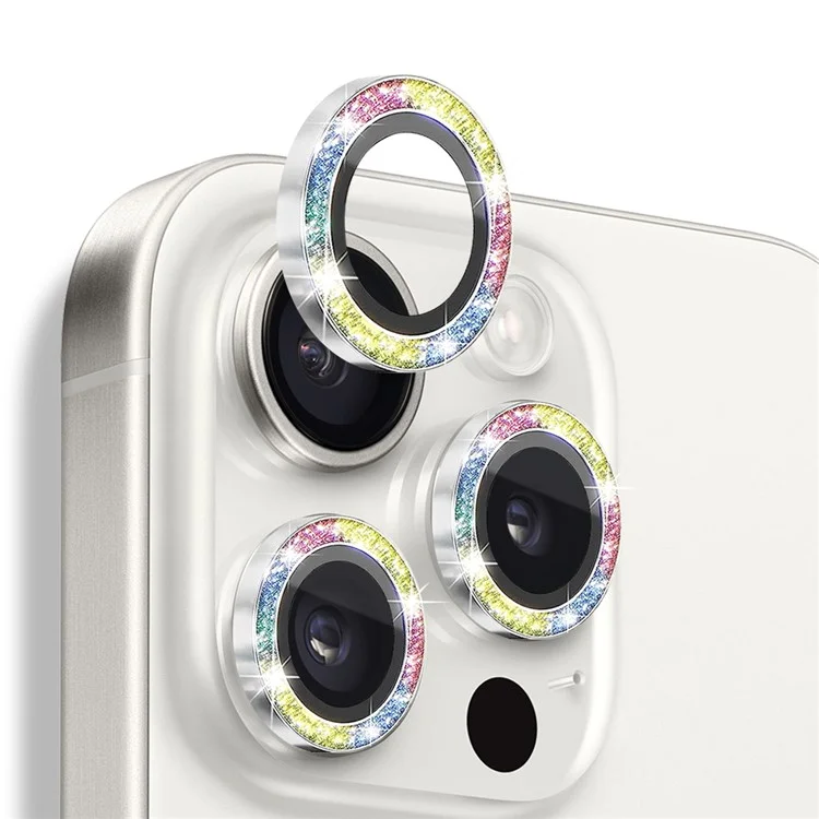 NORTHJO 1 Set para iPhone 16 Pro / 16 Pro Max Película de Lente de Cámara Vidrio Templado+Brillo Metálico Protector de Lente Trasera - Colorido