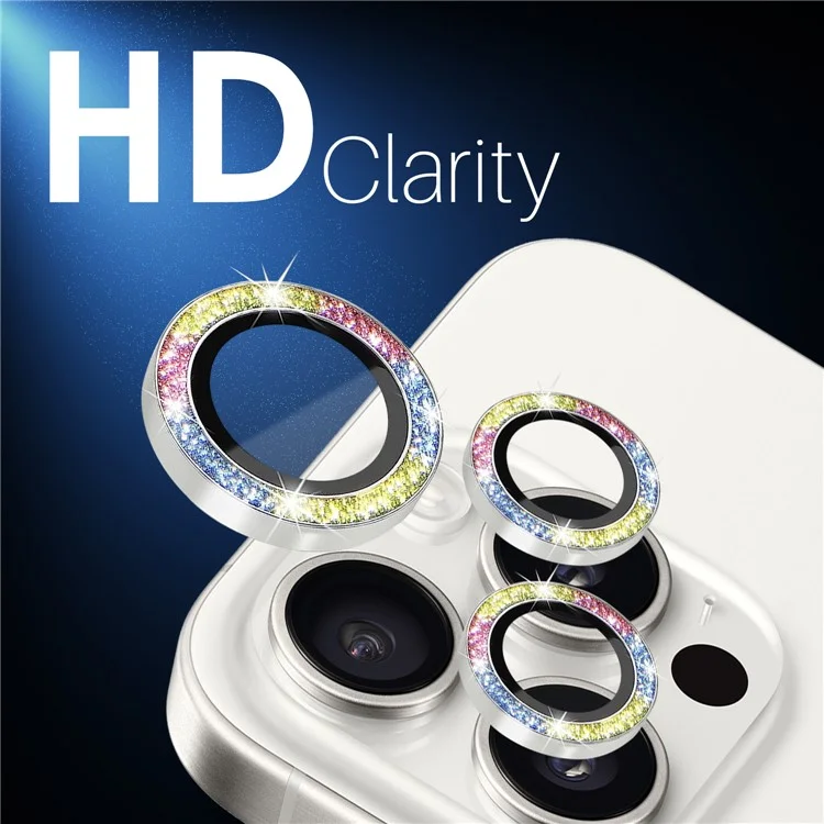 NORTHJO 1 Set para iPhone 16 Pro / 16 Pro Max Película de Lente de Cámara Vidrio Templado+Brillo Metálico Protector de Lente Trasera - Colorido