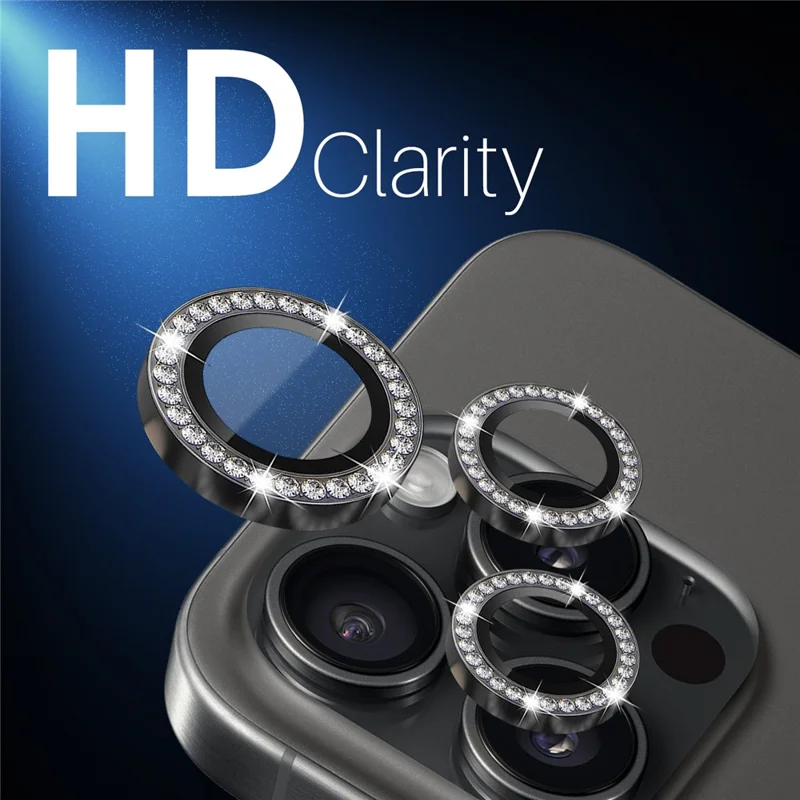 Northjo Para Iphone 16 Pro / 16 Pro Max Lens Protector Anillo de Diezuano Lente de Vidrio Templado - Grafito