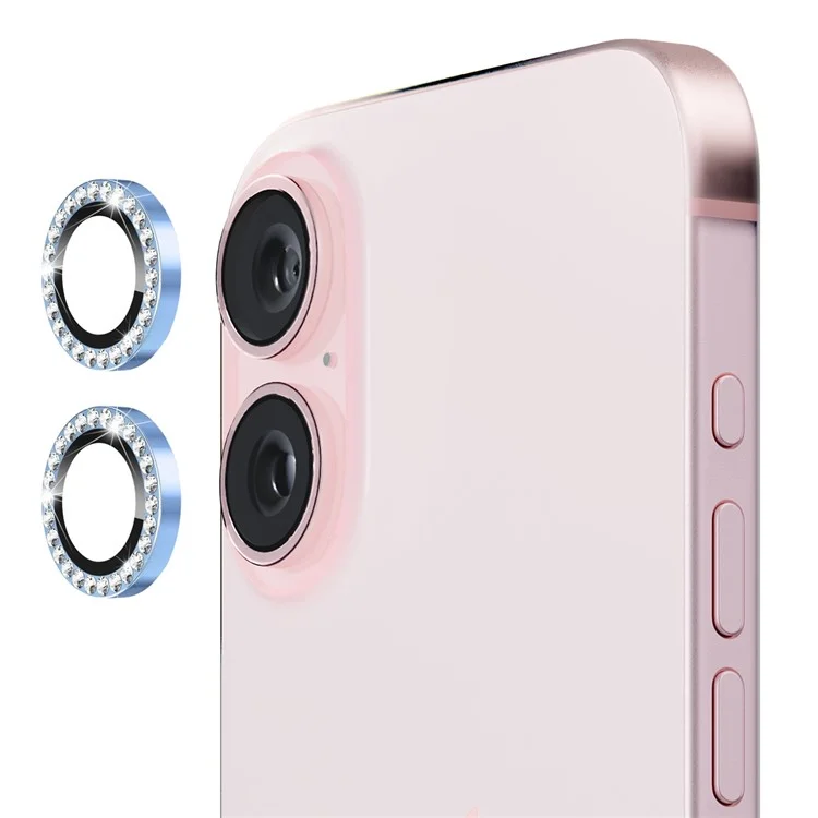 Enkay Hat Prince 1 Set Pour Iphone 16 / 16 Plus de Caméra Protecteur Verre Temperred Verre + Film D'objectif en Alliage en Aluminium - Bleu
