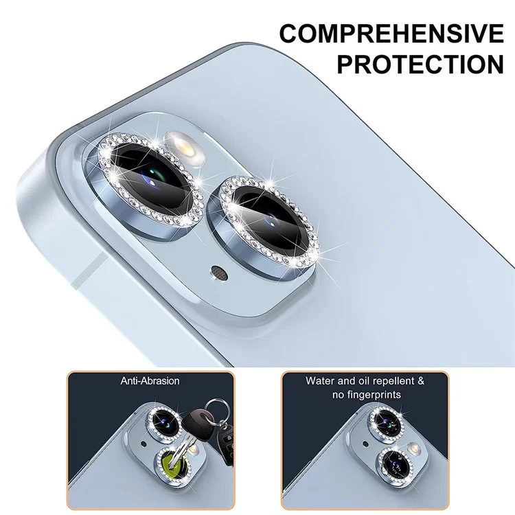 Enkay Hat Prince 1 Set Pour Iphone 16 / 16 Plus de Caméra Protecteur Verre Temperred Verre + Film D'objectif en Alliage en Aluminium - Bleu
