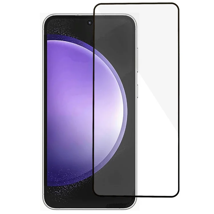 Para Samsung Galaxy S24 FE Protetor de Tela 2.5D Borda Curva Impressão em Seda Película de Vidro de Alta Alumínio-Silício