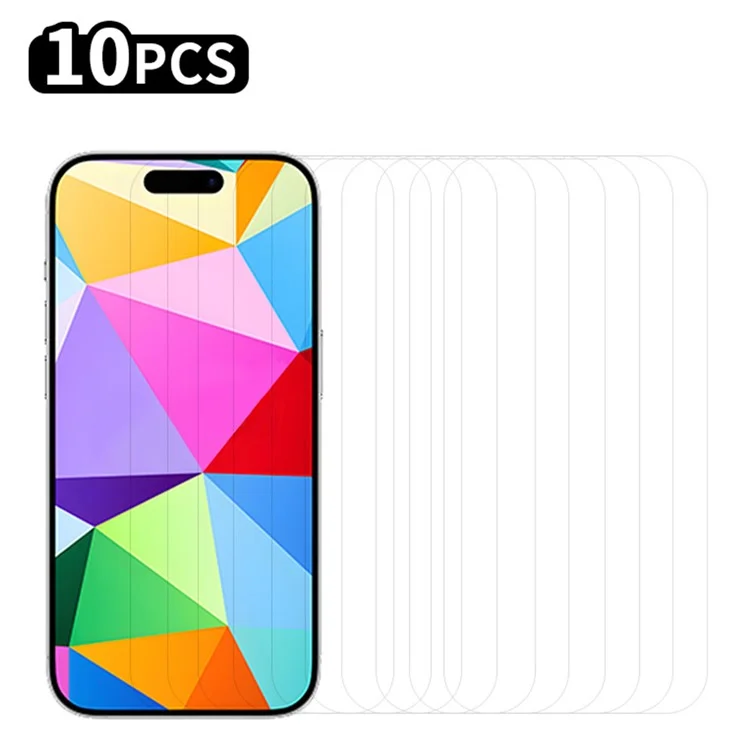 Rurihai 10pcs Per Iphone 16 Pro Max Screen Protector Anti-Scratch HD Clear 0,26 mm 2.5D