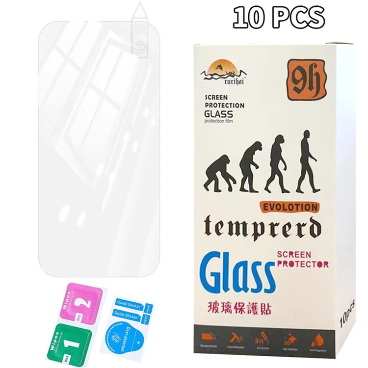 RURIHAI 10pcs Per Iphone 16 Plus Screen Protector Anti-Scratch HD Clear 0,26 mm 2.5D