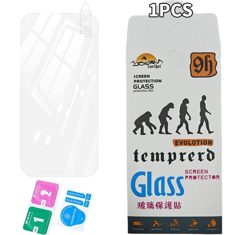 Rurihai Per Iphone 16 Screen Protector 0,26 mm 2,5d Film di Vetro di Alluminio-silicio Alto