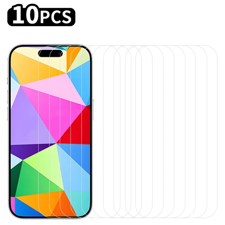 Rurihai 10pcs Per Iphone 16 Screen Protector Anti-scratch HD Clear 0,26 mm 2.5D