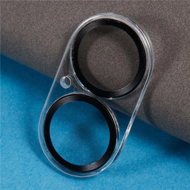 For iPhone 16 / 16 Plus Camera Lens Protector CD Veins Integrated Tempered Glass Lens Film - Black