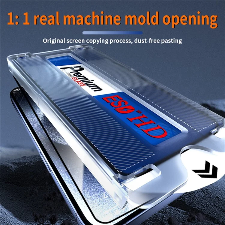 For iPhone 15 Screen Protector Clear High Aluminium-Silicon Glass Film, Silk Printing