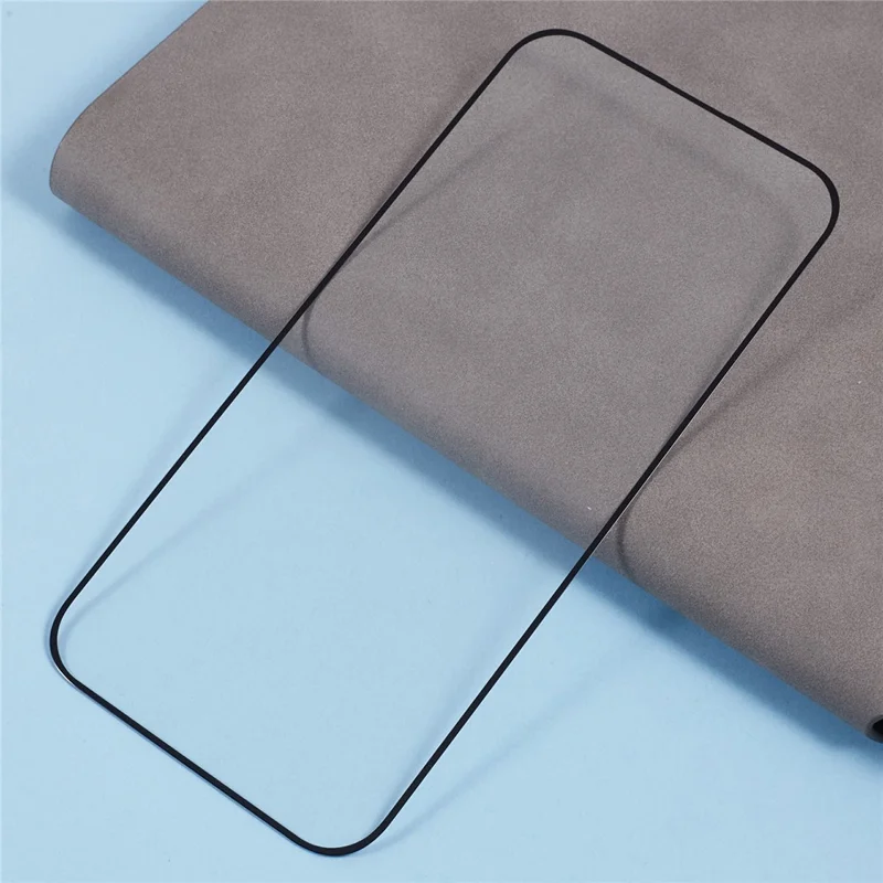 For iPhone 16 Plus / 15 Plus Tempered Glass Electroplating Anti-Fingerprint Silk Printing Full Glue Screen Protector
