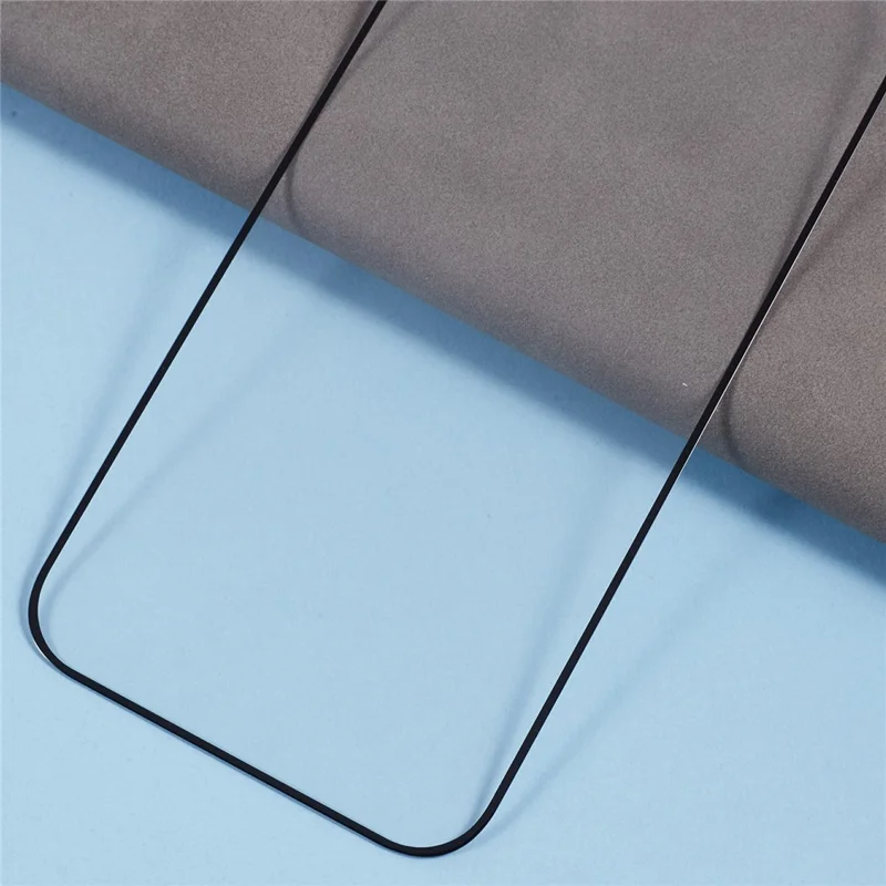 For iPhone 16 Plus / 15 Plus Tempered Glass Electroplating Anti-Fingerprint Silk Printing Full Glue Screen Protector