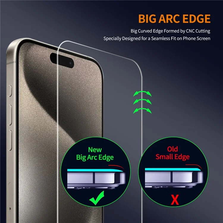 Protezione schermo in vetro ad alta durezza 9H in alluminio-silicio per iPhone 15 Pro ENKAY HAT PRINCE