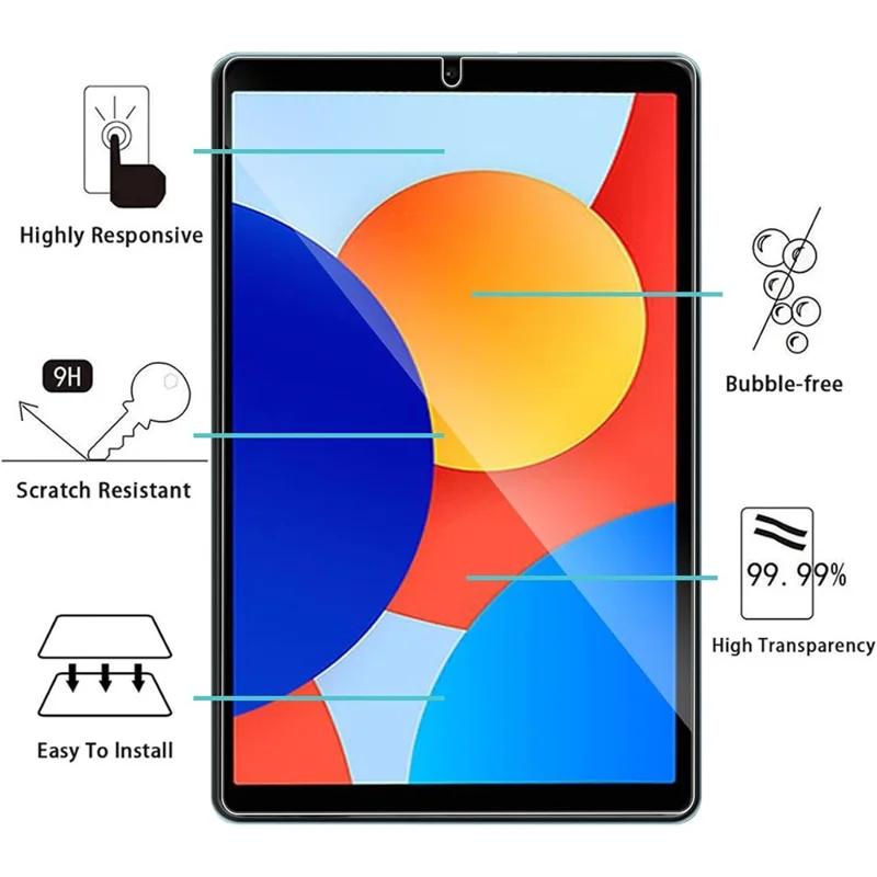 2 шт. для Xiaomi Redmi Pad SE 4G 8,7 дюйма Закаленная стеклянная пленка 2,5D дуговой край Прозрачный защитный экран