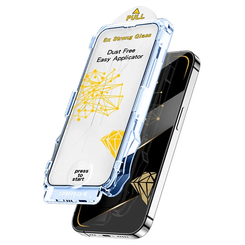 MOCOLO 50Pcs For iPhone 16 Pro Screen Protector Silk Printing Tempered Glass Film with Easy Installation Tool - Black