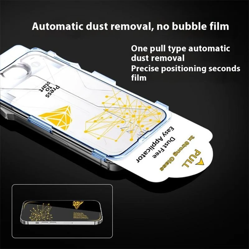 MOCOLO 50Pcs For iPhone 16 Pro Screen Protector Silk Printing Tempered Glass Film with Easy Installation Tool - Black