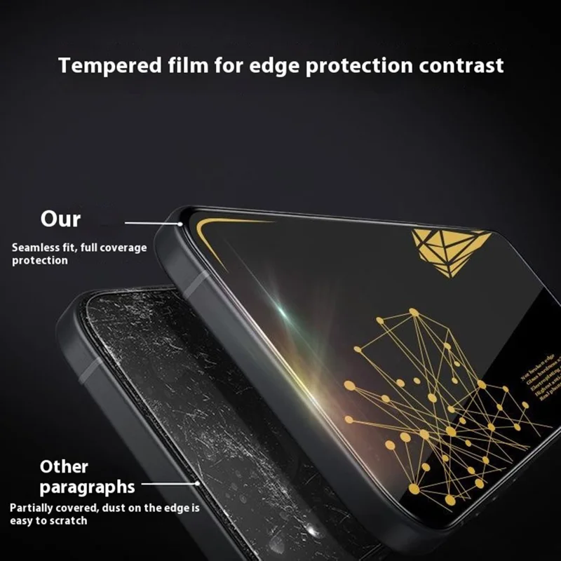 Mocolo 50pcs Para Iphone 16 Pro Max Screen Protector Filme de Vidro Temperado de Seda Com Ferramenta de Instalação de Fácil Instalação - Preto