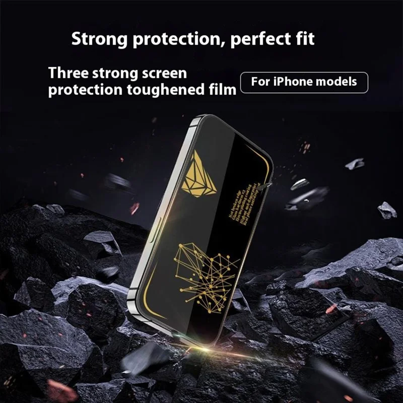 Mocolo 50pcs Para Iphone 16 Pro Max Screen Protector Filme de Vidro Temperado de Seda Com Ferramenta de Instalação de Fácil Instalação - Preto