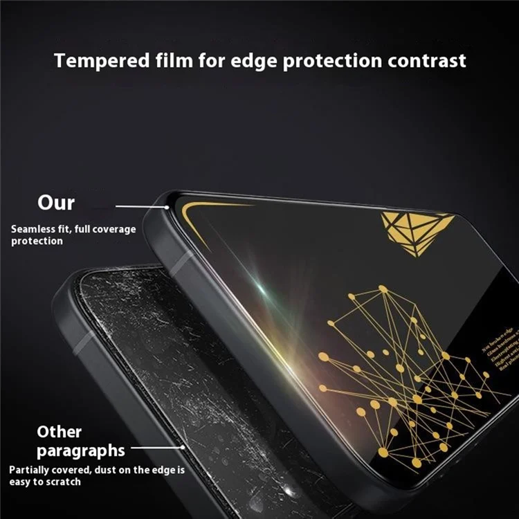 Mocolo 50pcs Für Iphone 16 Plus Screen Protector Seidendruck Temperiertes Glasfilm Mit Easy Installation Installation Tool - Schwarz